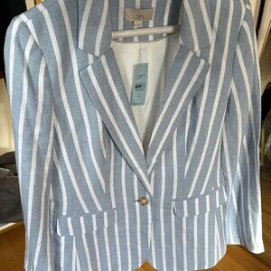 LOFT Blue and White Striped Women's Blazer New with Tag